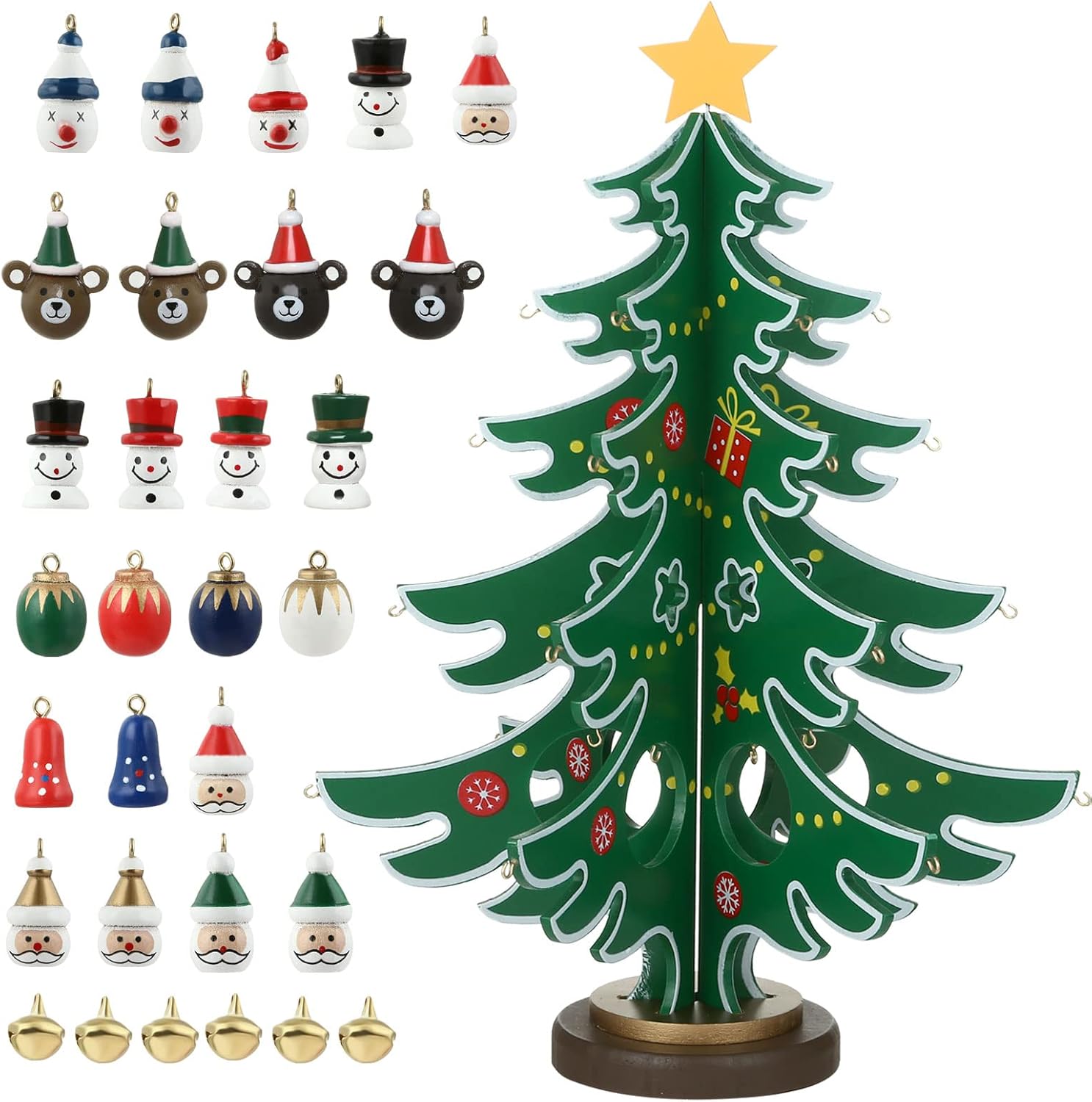 Calendrier de l’Avent Montessori 2024 : mini sapin en bois LIHAO pour enfants – Image 3
