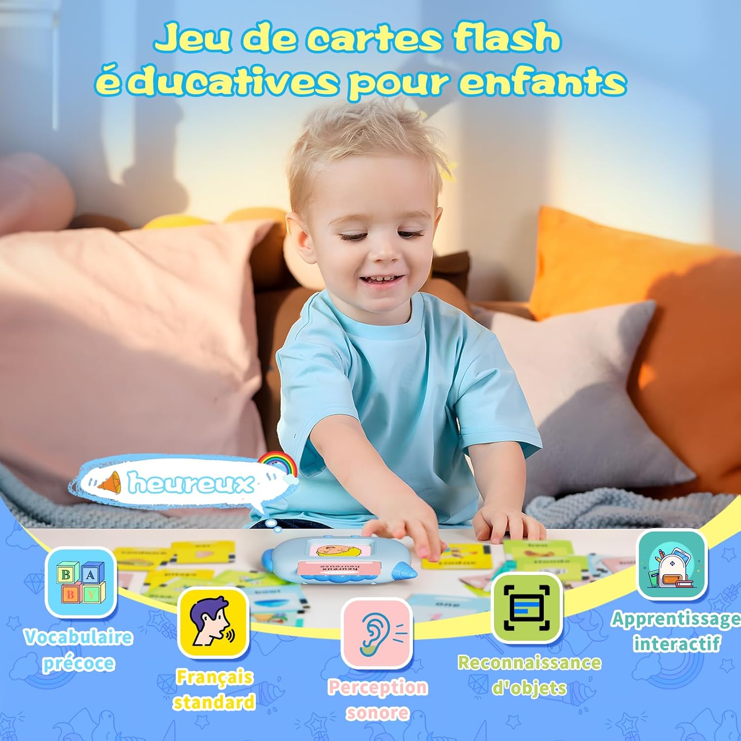 Carte flash parlante Montessori : jeu éducatif pour l’apprentissage de l’alphabet dès 12 mois – Image 2