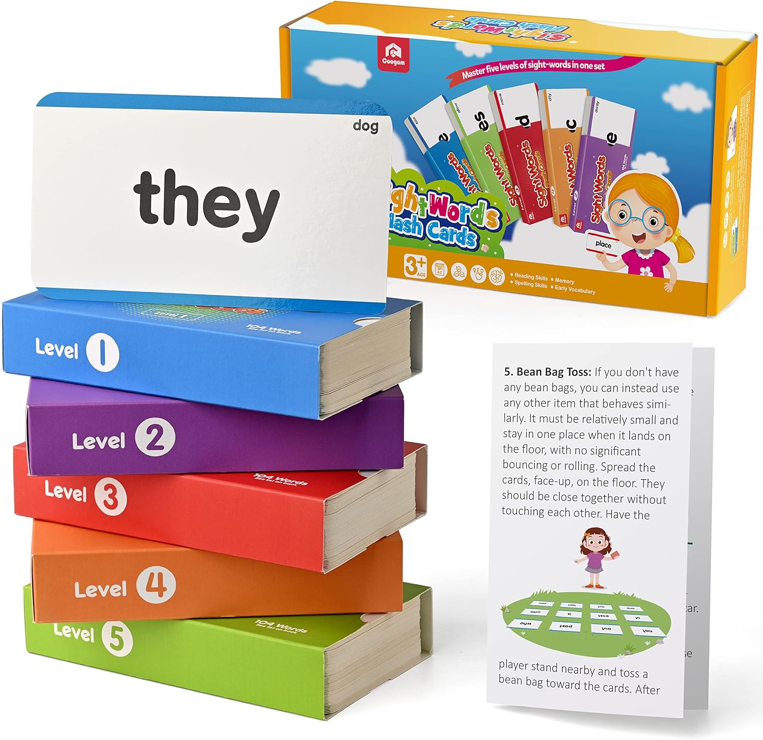 Cartes flash Montessori Coogam pour apprendre le vocabulaire pré-maternelle et maternelle
