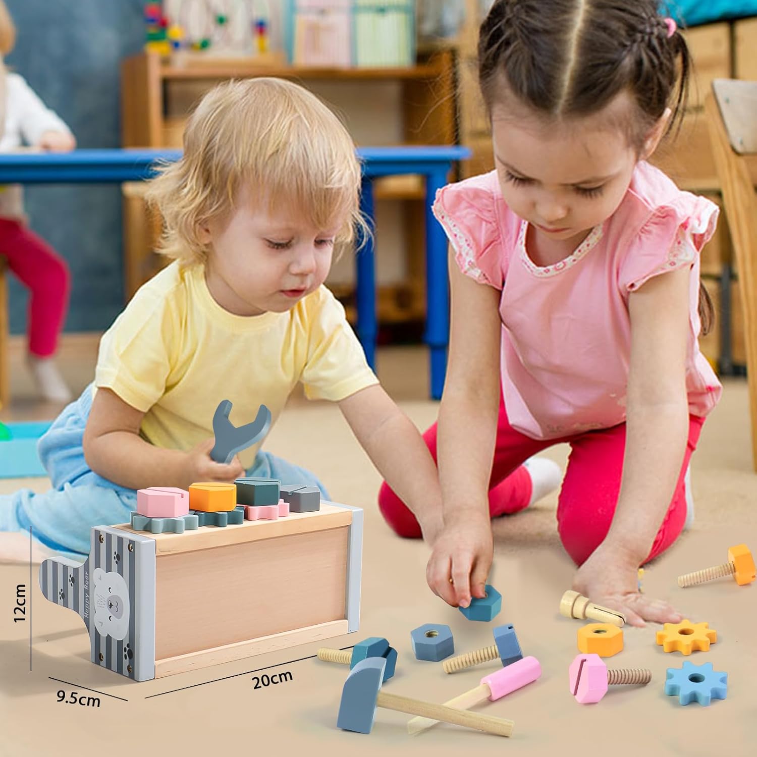 Jouet de bricolage Montessori Petfu : outil en bois pour apprentissage des enfants de 3 ans et plus – Image 2