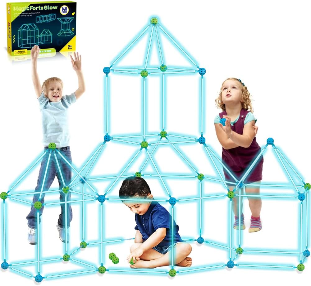 Kit de construction Montessori 140 pièces pour enfants – Jouets phosphorescents pour apprentissage du bricolage
