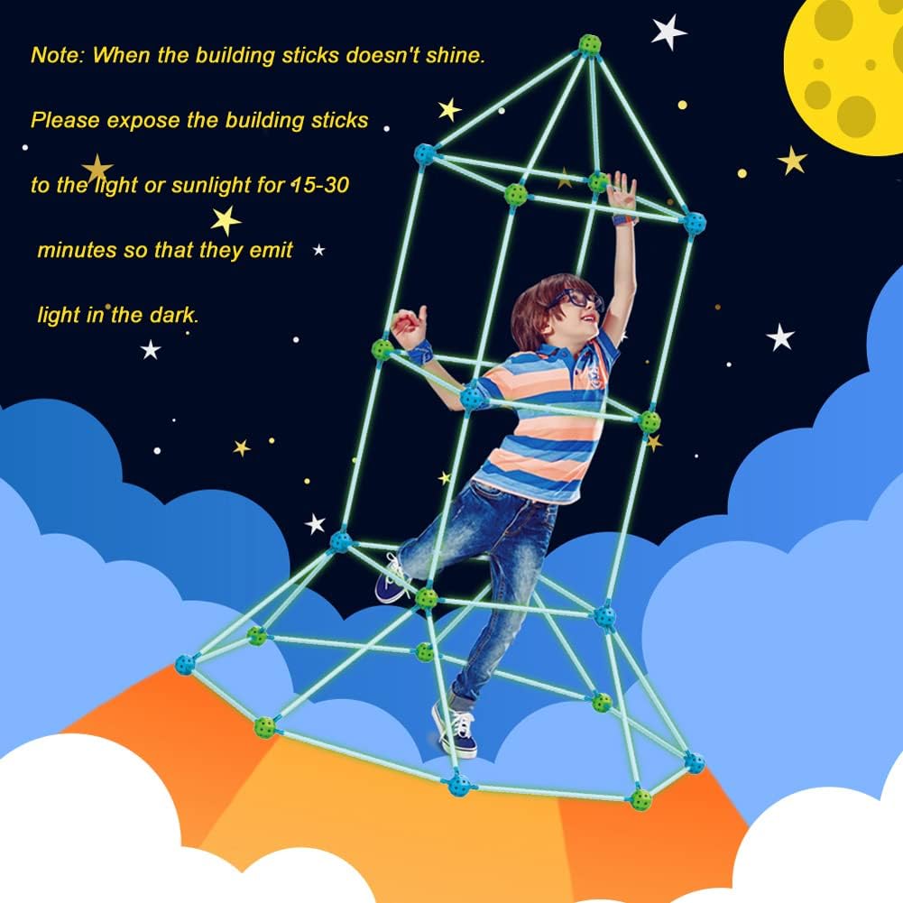 Kit de construction Montessori 140 pièces pour enfants – Jouets phosphorescents pour apprentissage du bricolage – Image 3
