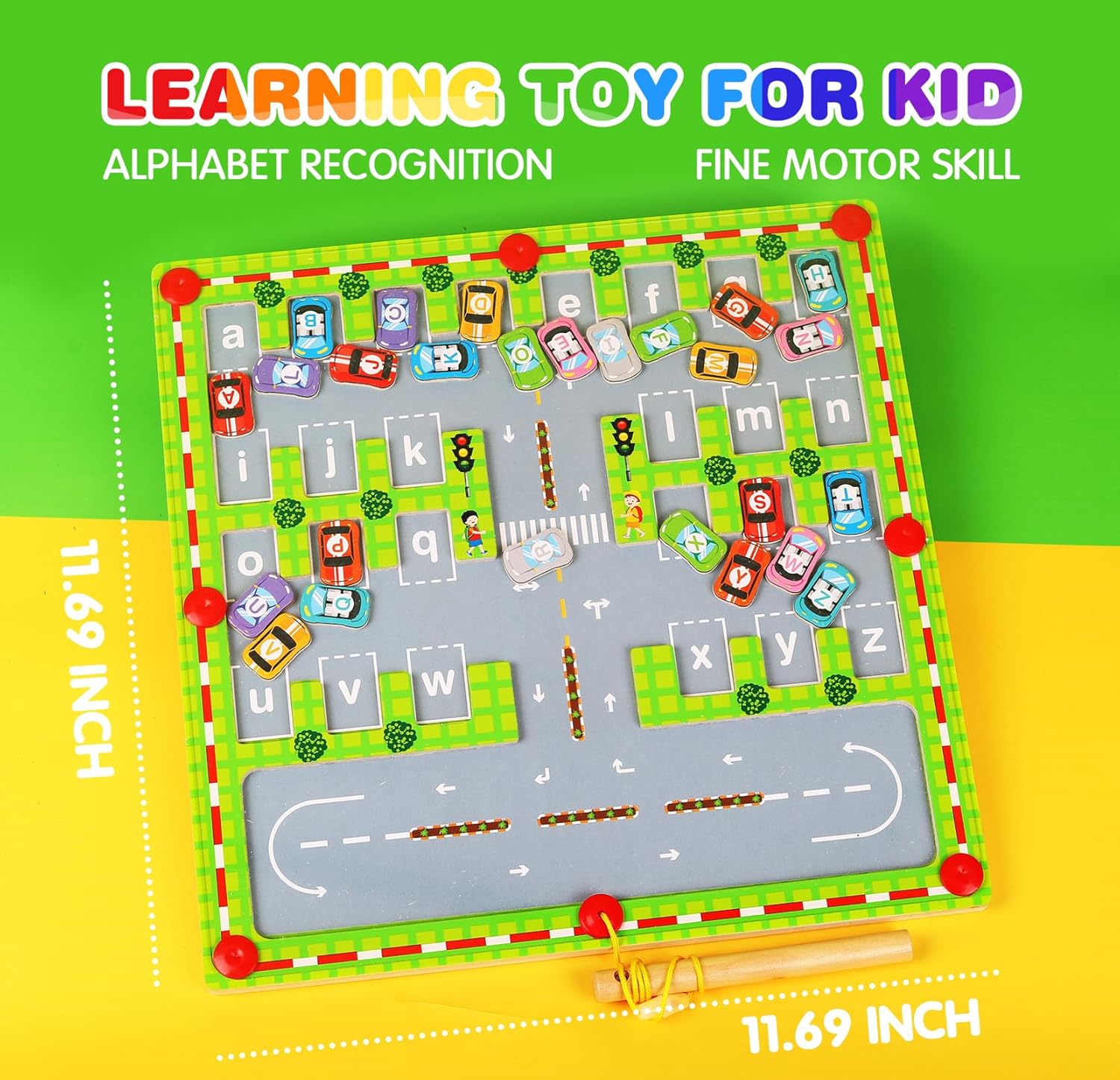 Labyrinthe magnétique Montessori pour l’apprentissage de l’alphabet pour enfants de 3 à 6 ans – Image 2