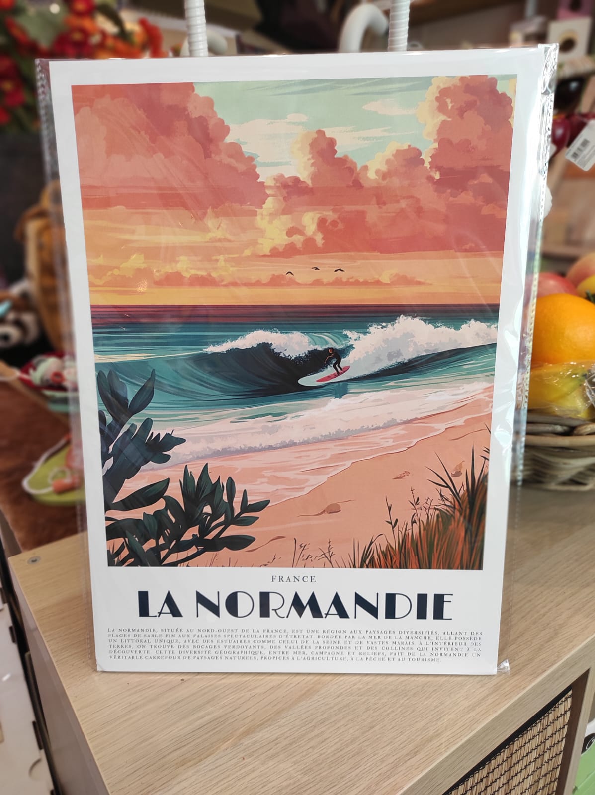 Affiche Normandie – Poster Vintage Surf et Plage