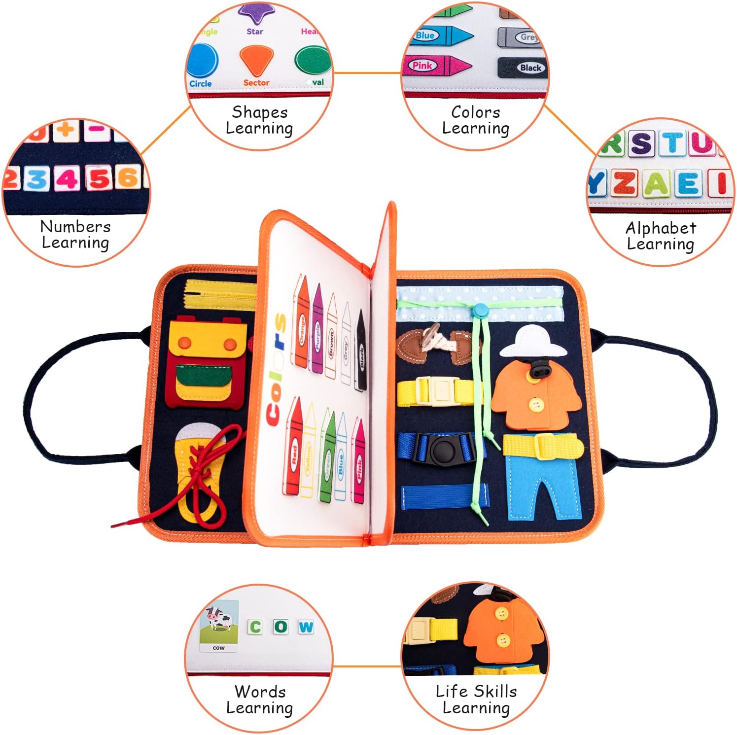 Planche d’activité Montessori Achiyway 4 couches pour bébé 1-4 ans : un jouet éducatif pour voyage et motricité fine – Image 2