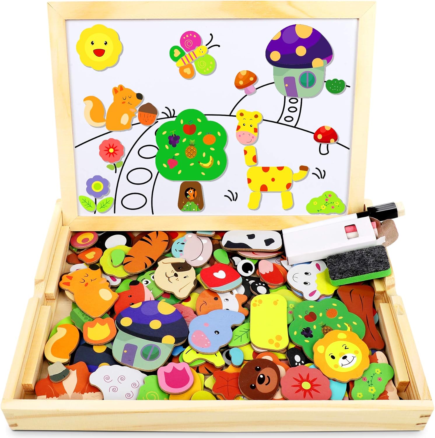 Puzzle Montessori Jojoin en bois magnétique pour enfants de 3+ ans