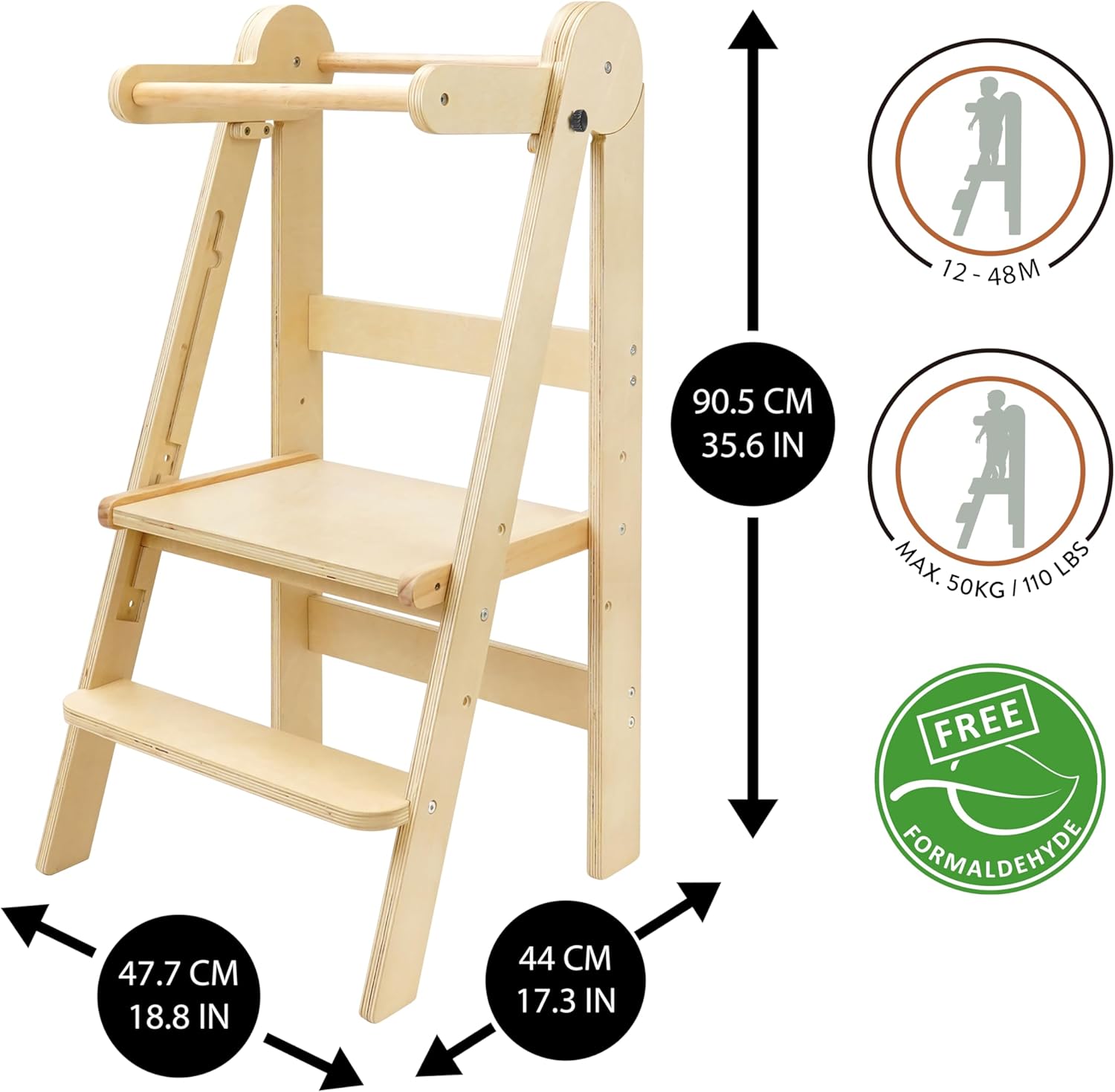 Tour d’apprentissage Montessori 509 Lofty : pliable et réglable pour enfants – Image 2