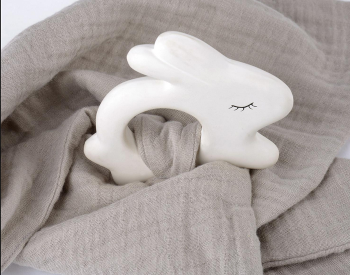 Doudou Lange Gris avec Lapin à mordiller Kikadu – Image 2